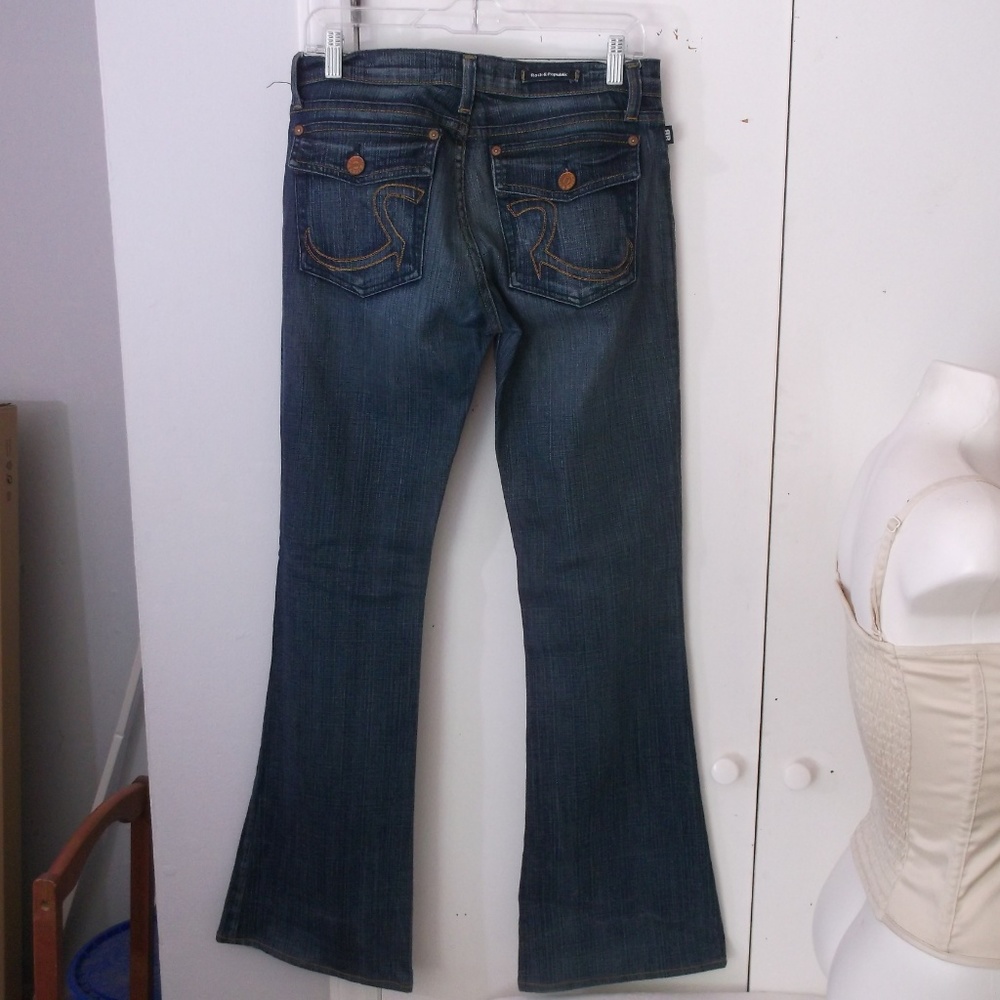 Rock & Republic Stevie Blue Jean 28 Bootcut 33 Leg - Picture 3 of 6